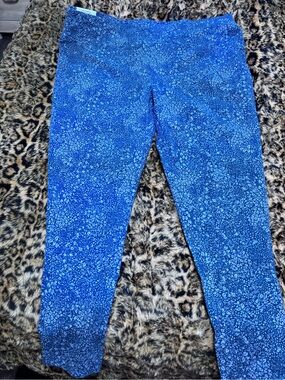 Girls' Blue Printed Leggings - Kids Bottoms